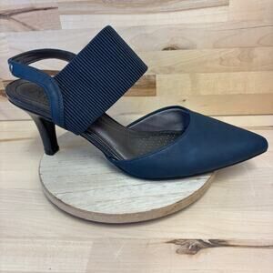 Life Stride Soft System Blue Solace Slingback 3” Heels W9